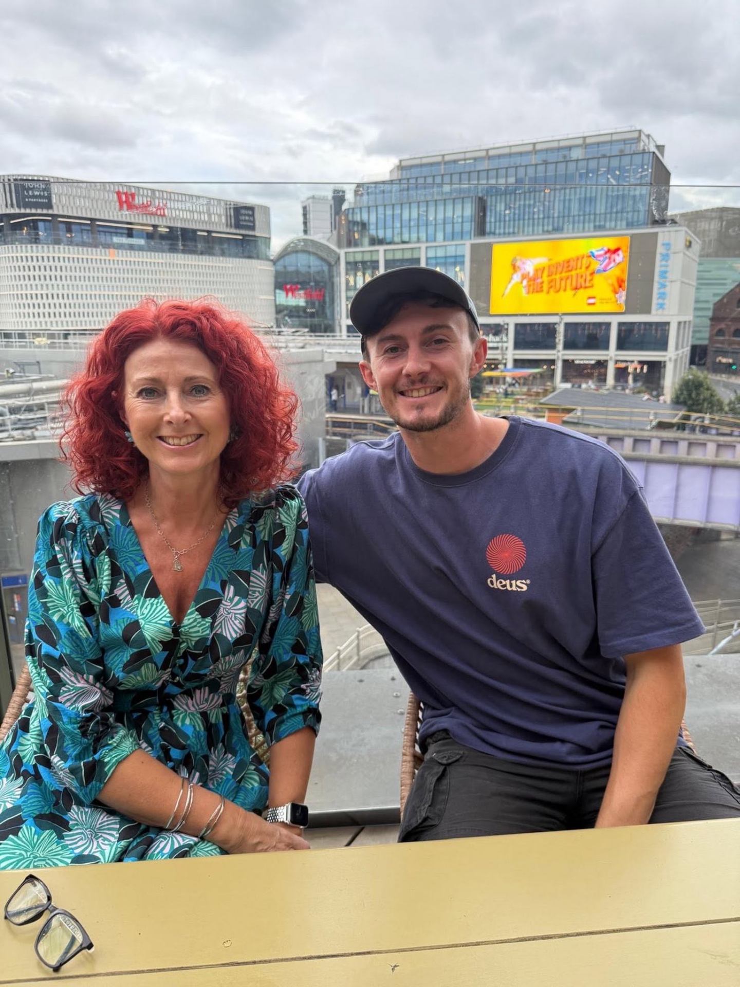 The founder of Jumble Dream with her son, who runs the business with her